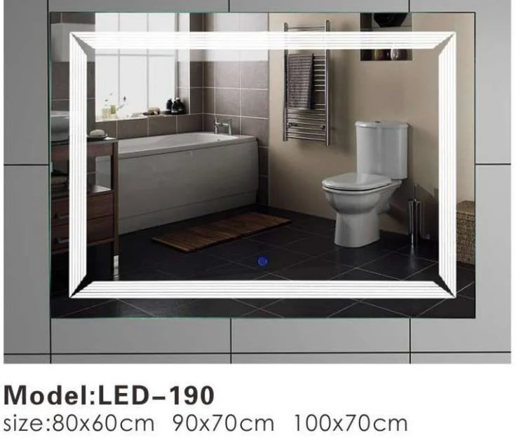 Frameless LED Backlit Touch Wall Smart Touch Screen Bathroom Mirror