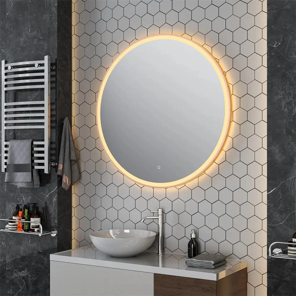 Hot Sale Hotel Design Bath LED Illuminated Smart Anti-Fog Wall Mirror with Light