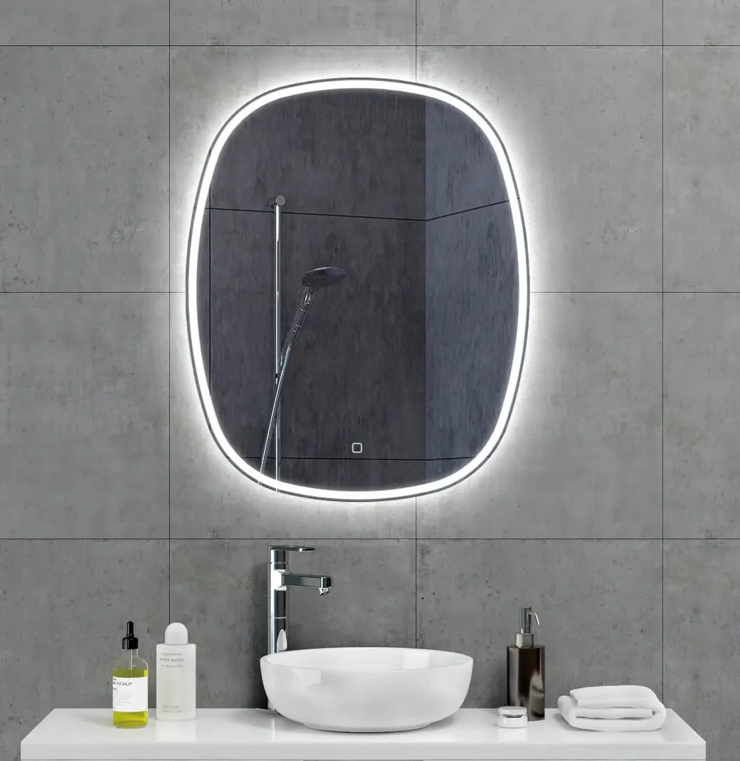 China Hangzhou Factory Manufacturer Custom Wholesale LED Mirror Bathroom Wall Round Rectangular Mirror for Sale