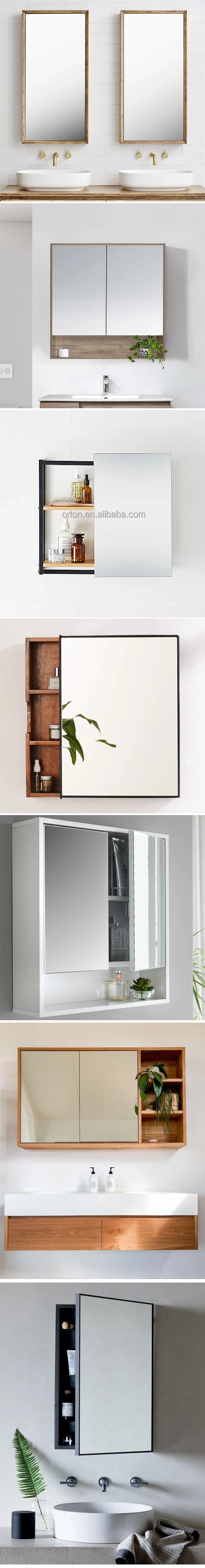 Ortonbath Medicine Cabinets Wall Mirror, Mirror with Shelf, Hidden Mirror Cabinet, Wall-Mounted Storage Cabinet, Dressing Table Objective Lens Box