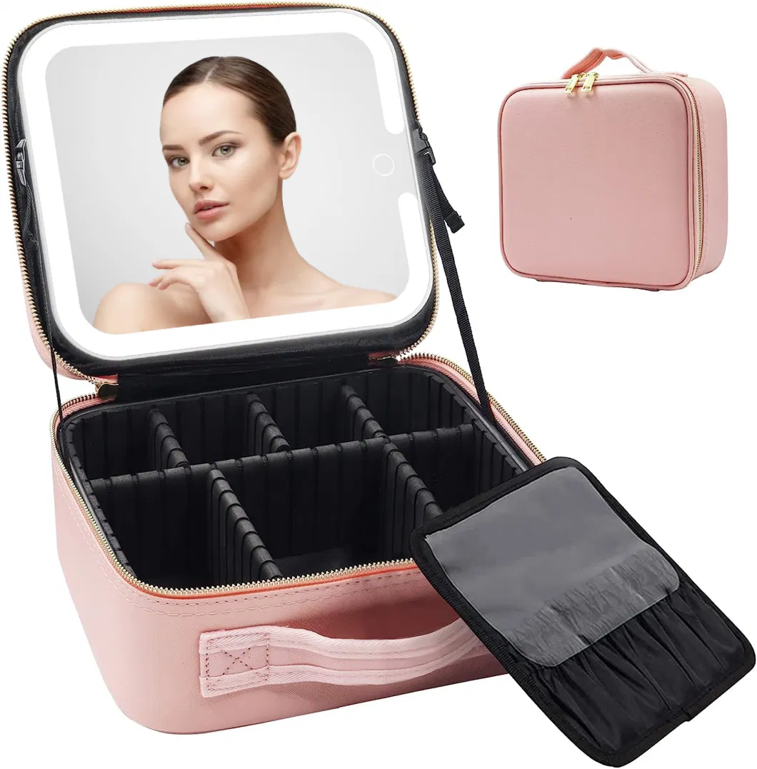 Amazon Festive Gifts Lady Handheld Rechargeable Cosmetic Bag LED Mirror