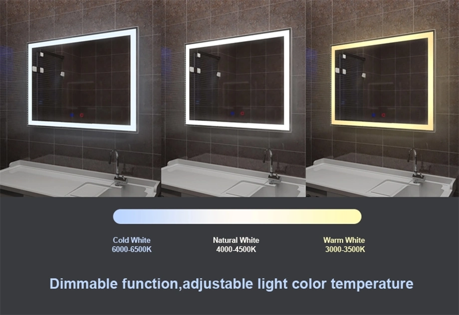 OEM Factory Supplier Private Label Wall LED Light Bath Room Decorative Wash Basin Mirror