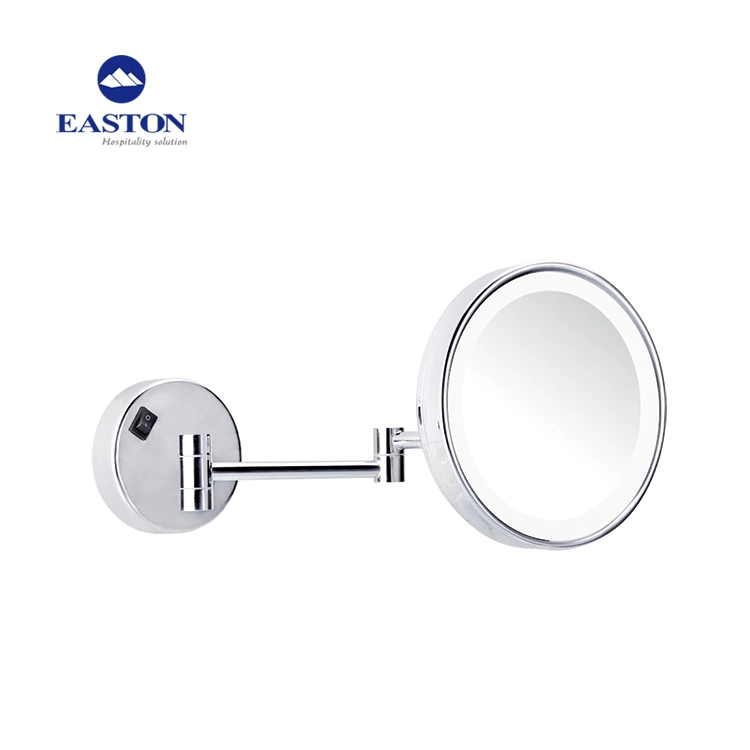 Hot Hotel Bathroom Wall-Mounted Magnifying Mirror with LED Light