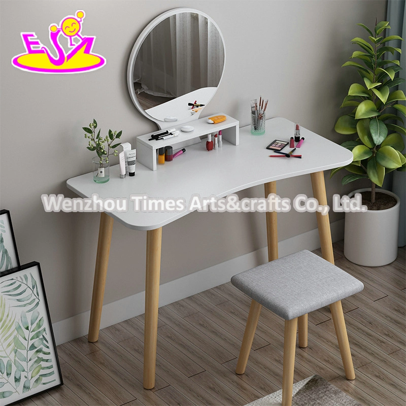 Luxury Girls White Dressing Table Set Wooden Vanity Desk with Drawers W08h154