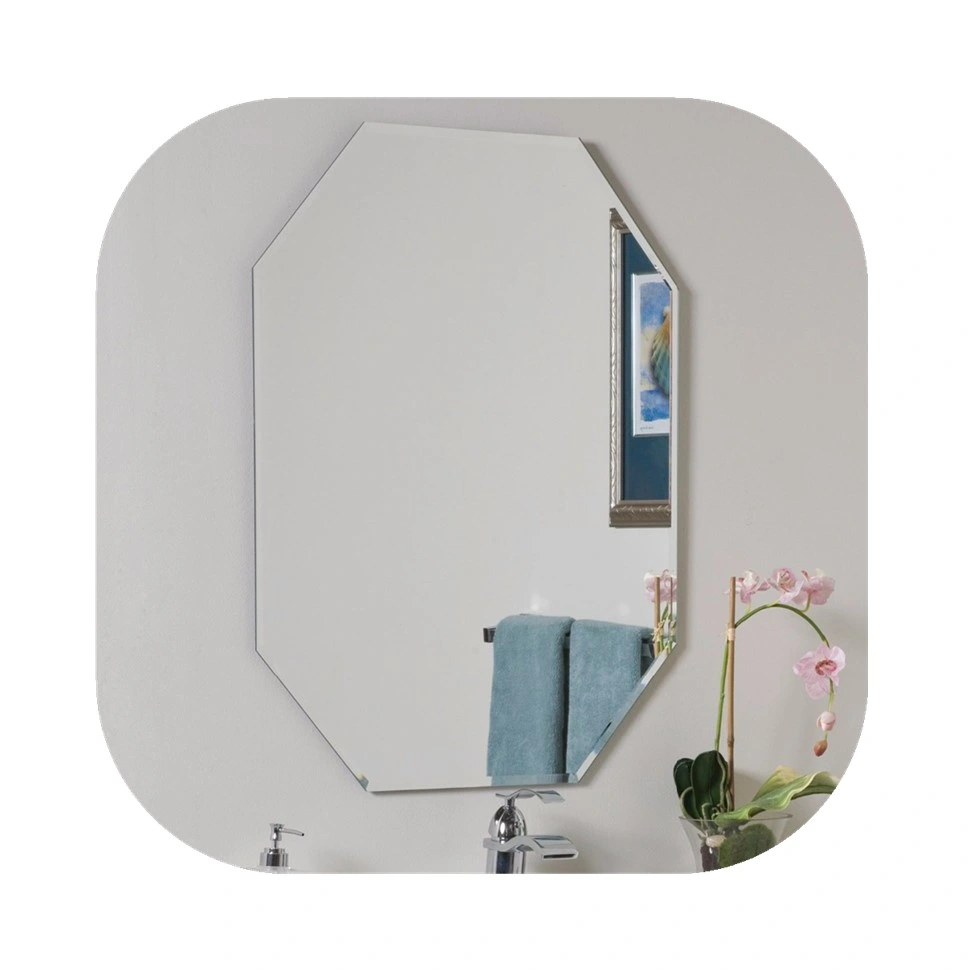 Waterproof Frameless Bathroom Mirror, Made of Polished Edge Silver Mirror Glass, Can Be in Square, Round, Oval or Irregular Shapes