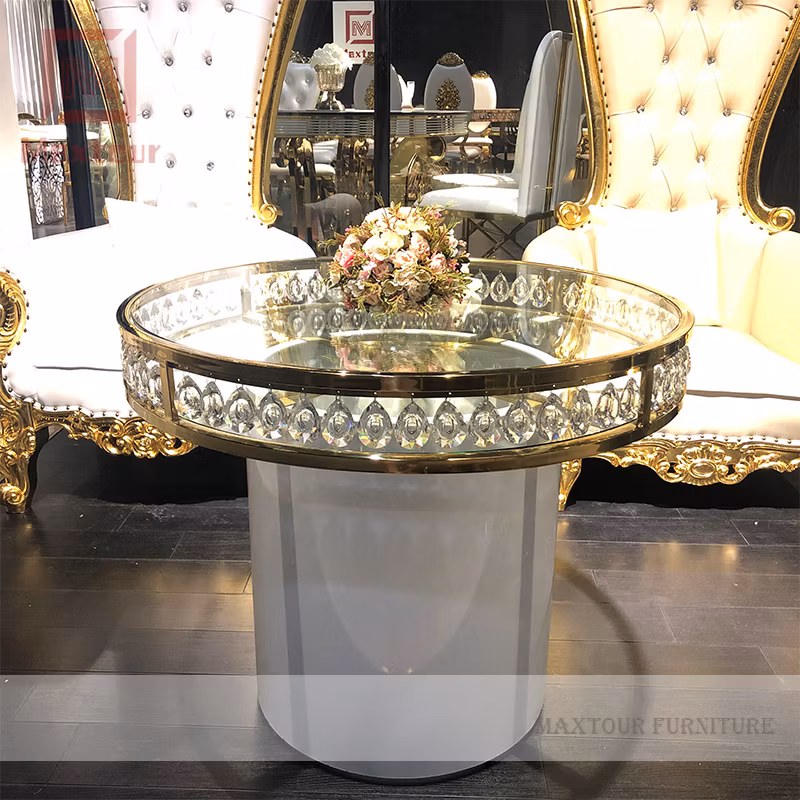 Stainless Steel Crystal Cake Table for Wedding Event