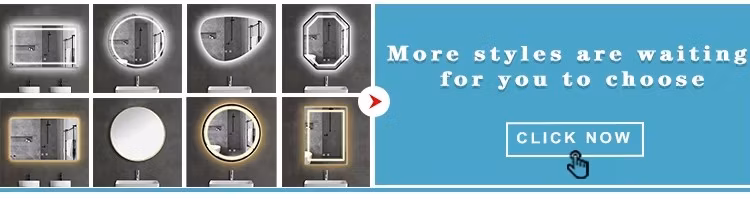 Modern Large LED Bathroom Vanity Round Mirror Rectangle Design with Illuminated Feature and Color Temperature Adjustment
