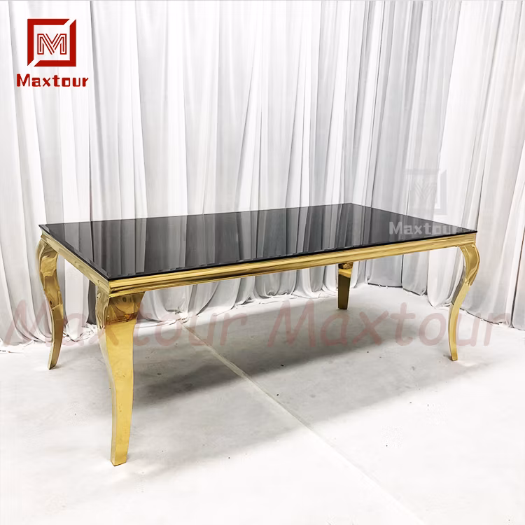 China Furniture Supplier Golden or Silver Frame Dining Table and Dining Chair Custom