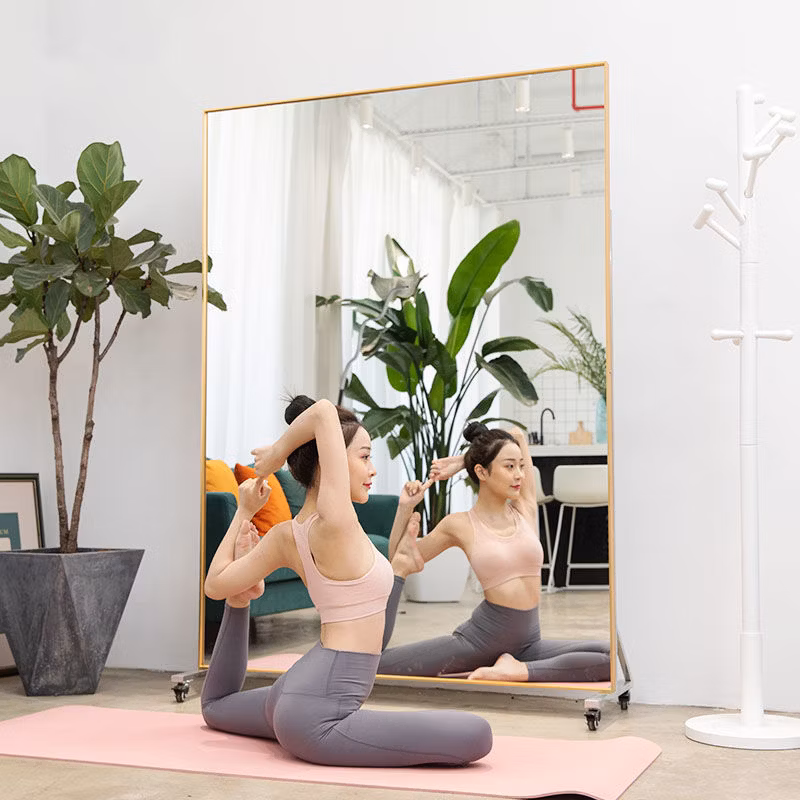 Dance Mirror Removable Yoga Belt Wheel Home Full-Body Floor Mirror Practice Room Large Mirror Gym Dance Mirror
