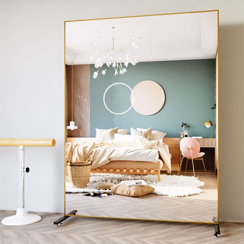 Dance Mirror Removable Yoga Belt Wheel Home Full-Body Floor Mirror Practice Room Large Mirror Gym Dance Mirror