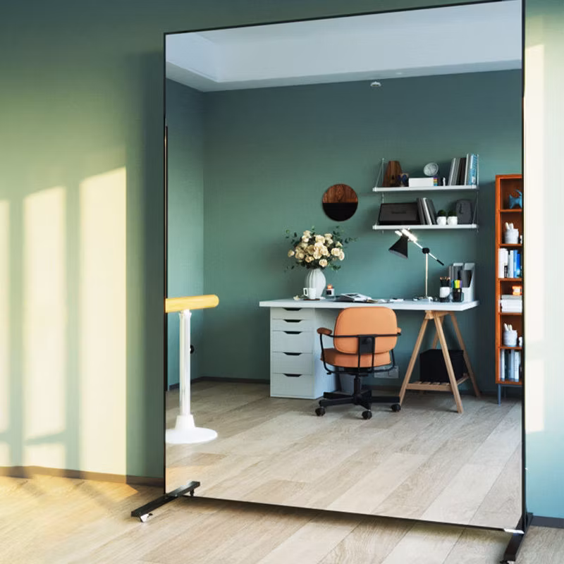 Dance Mirror Removable Yoga Belt Wheel Home Full-Body Floor Mirror Practice Room Large Mirror Gym Dance Mirror