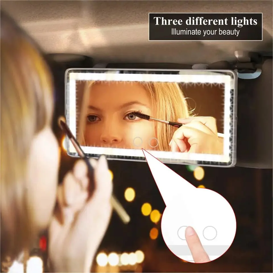 Universal Car Interior Portable LED Makeup HD Cosmetic Mirror with LED Lights