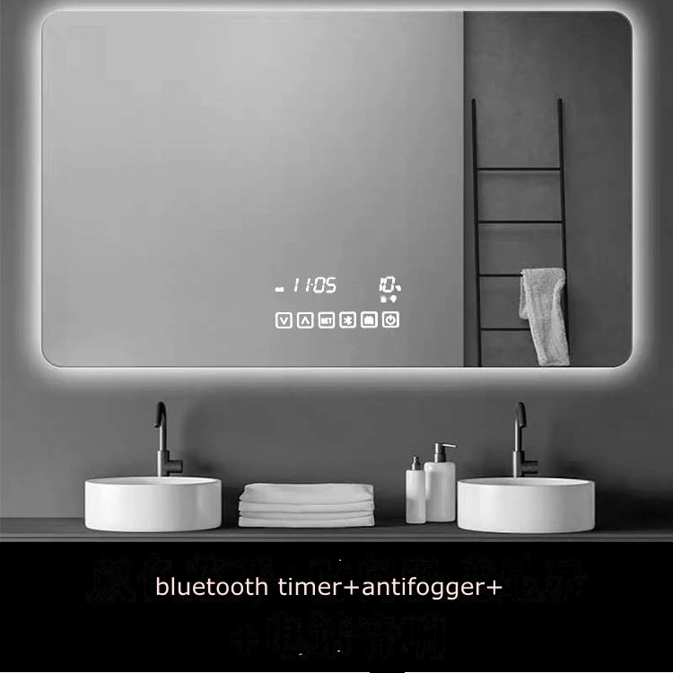 Silver Cooperfree Wall Makeup LED Espejos Styling Smart Hotel Bathroom Mirror