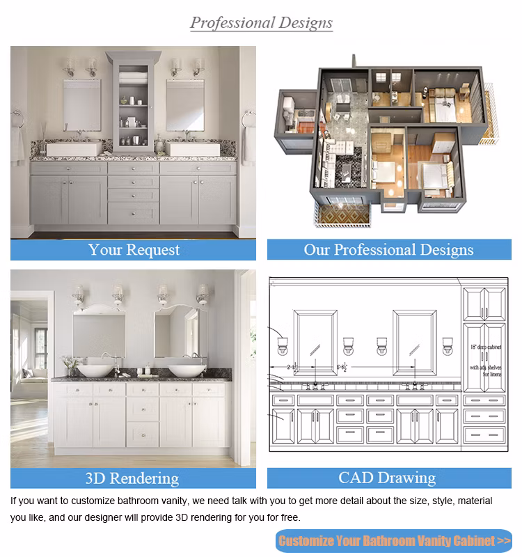 Home or Hotel Bathroom Vanity with LED Light Makeup Mirror Basin Bathroom Vanities Lighting