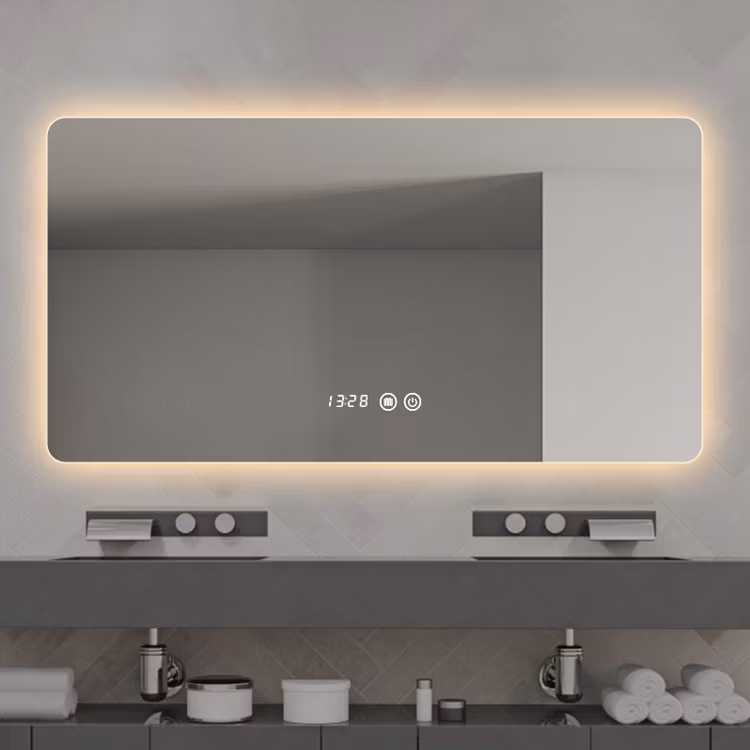 Black Frame Smart Mirror Aluminum Frame Circle Mounted Bathroom Mirrors