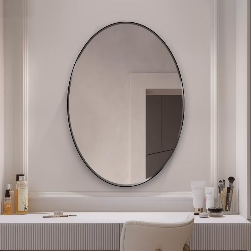 Washroom Shaving Dressing Makeup Home Decor Hotel Room Wall Mirror Vanity Cosmetic Bathroom Furniture Aluminum MDF Framed Mirror