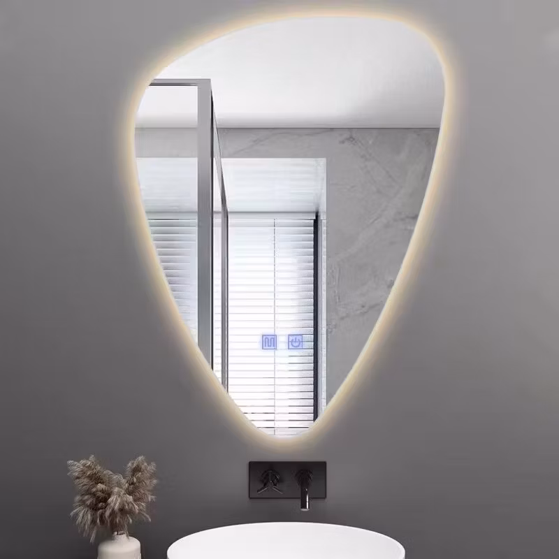 Factory Direct Price Round Dressing Table Mirror Wall Mounted Smart Touch Screen Bathroom Makeup Mirror with Around LED Light