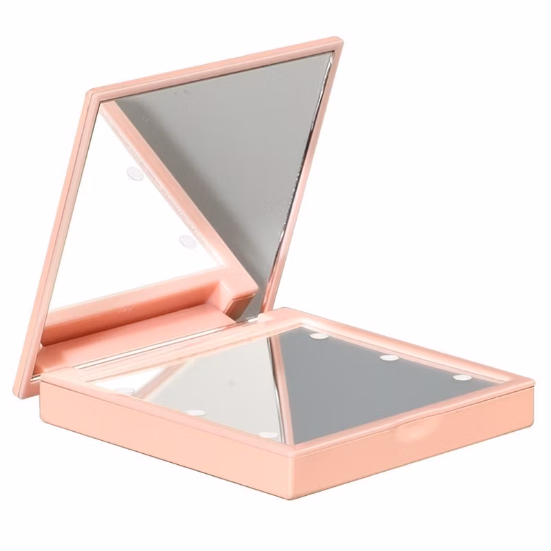 Mini Cute Black LED Light Portable Hand Held Cosmetic Makeup Mirror