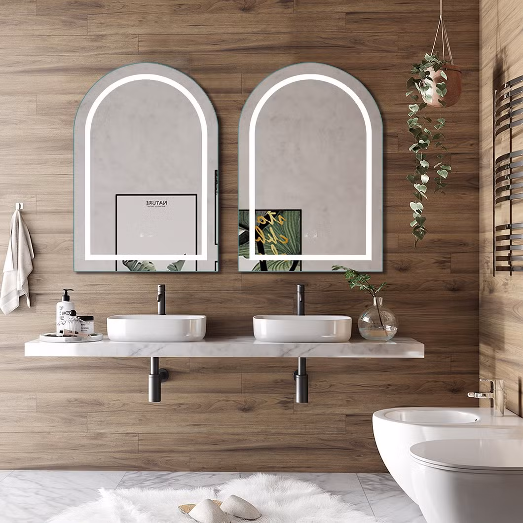 Modern Smart Arch Double Sided Light Emitting LED Bathroom Mirror