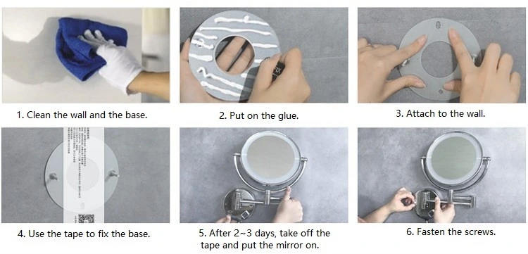 3X Metal LED Makeup Mirror Round Wall Mounted Vanity Bathroom Wall Mirror