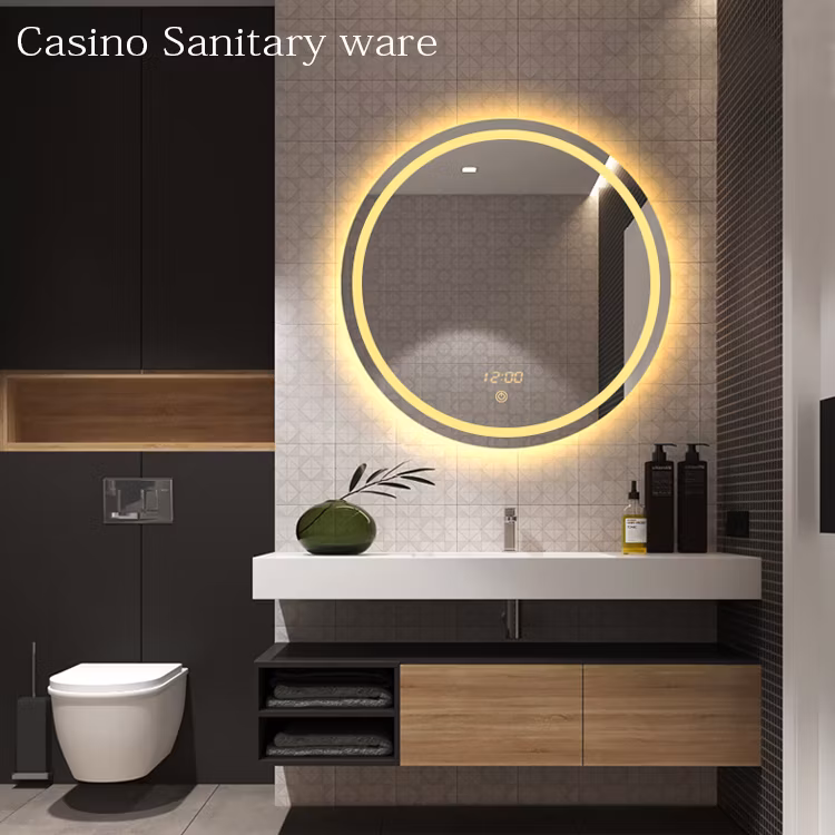 Illuminated LED Mirror Rectangle Touch Bathroom Mirror Mounted Wall Bath Mirrors