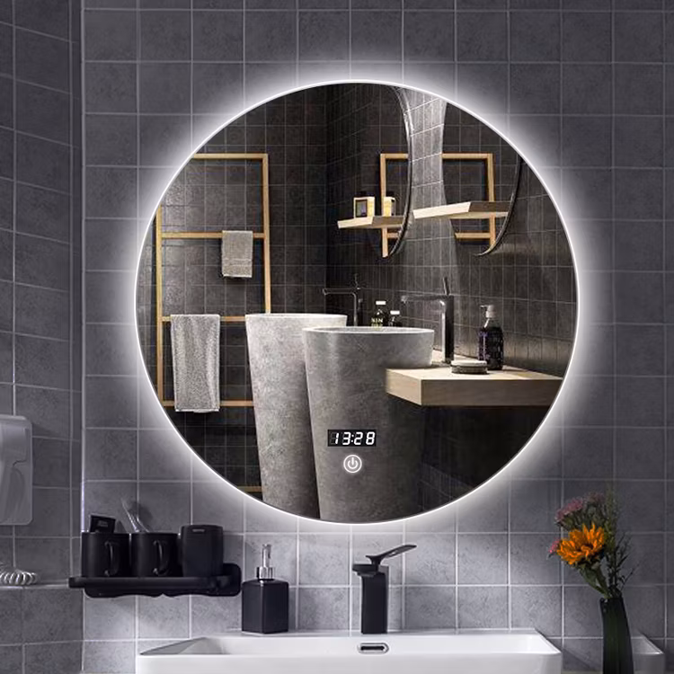 Illuminated LED Mirror Rectangle Touch Bathroom Mirror Mounted Wall Bath Mirrors