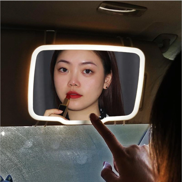 Wholesale Rechargeable LED Makeup Mirror for Car Portable Car Decorative LED Cosmetic Mirror Bright Make up Dressing LED Light Mirror