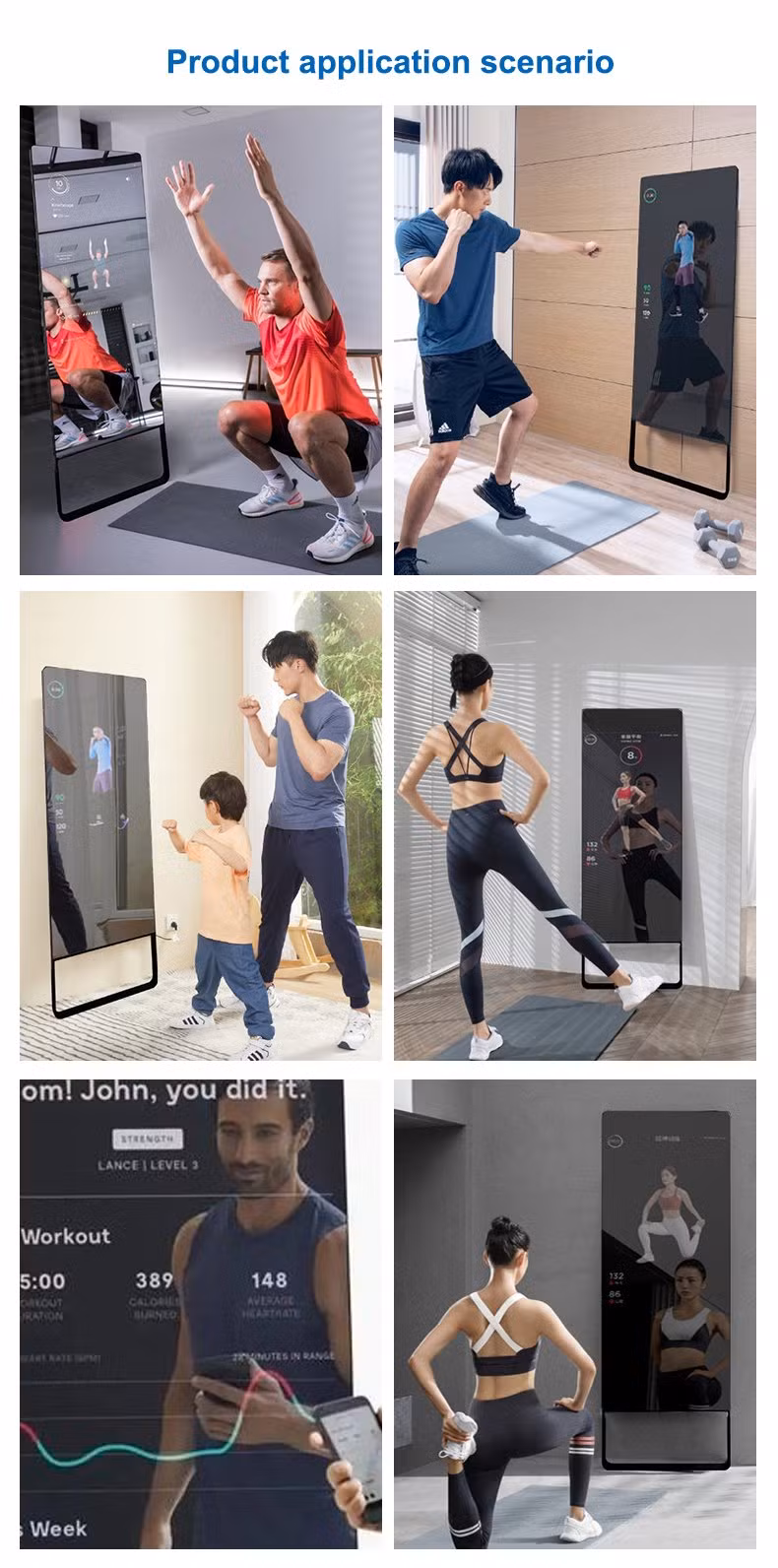 Magic Exercise Mirror Workout Touch Screen Mirror Smart Fitness Mirror