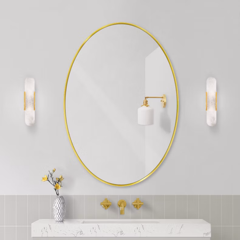 Large Long Arched Black Metal Aluminium Frame Stand Dressing Mirror Decorative Floor Full Length Mirror