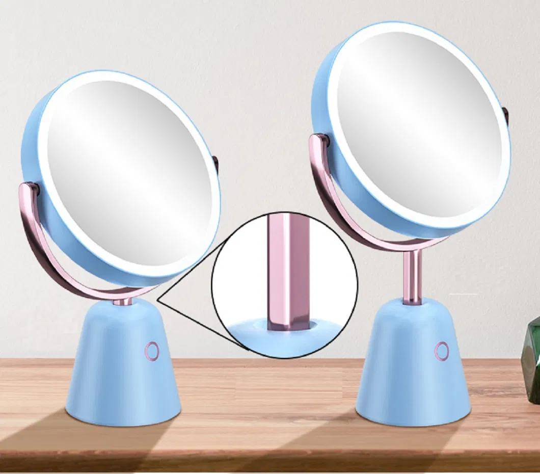 Double-Sided LED Illuminated Cosmetic Mirror Tabletop LED Lighted Foldaway Vanity Mirror Portable Bl17684