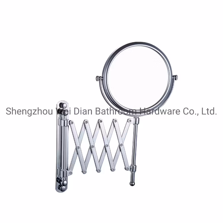 Extendable Wall Mounted 3X Magnifying Mirror Chrome Frame Foldable Hotel Mirror Bathroom Round Makeup Mirror