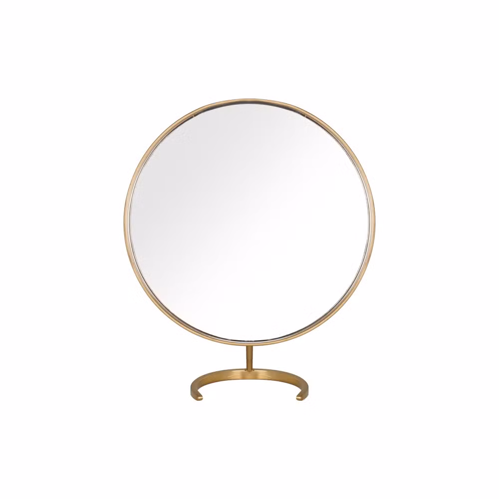 Luxury Modern Metal Round Table Dressing Room Small Cloakroom Mirror Makeup Mirror
