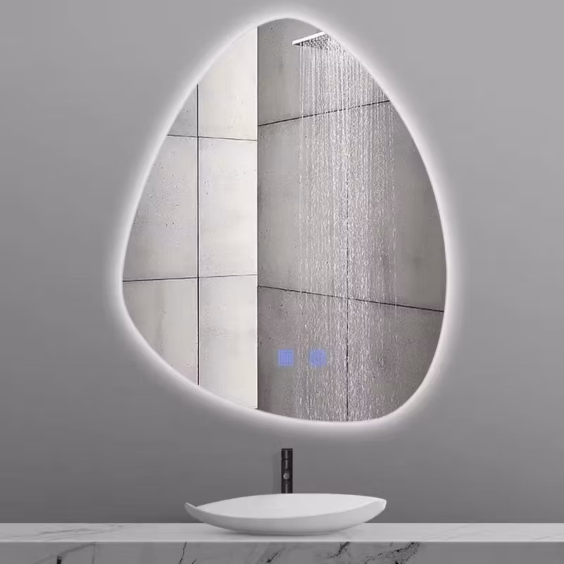 Factory Direct Price Round Dressing Table Mirror Wall Mounted Smart Touch Screen Bathroom Makeup Mirror with Around LED Light