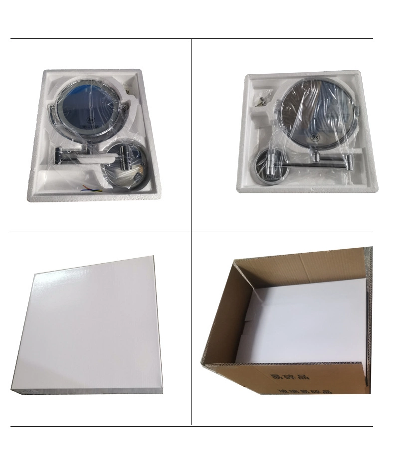 3X Metal LED Makeup Mirror Round Wall Mounted Vanity Bathroom Wall Mirror