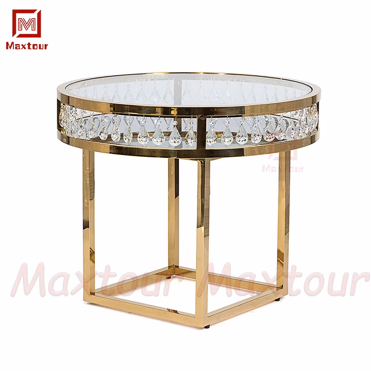 Gold Stainless Steel Round Cake Table for Wedding Events Party