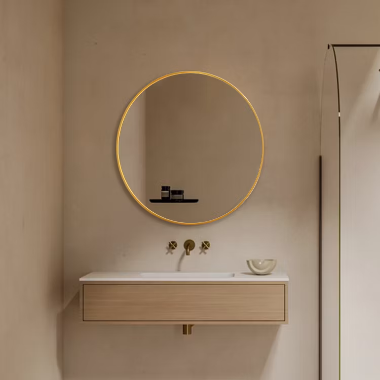 Gold Black Mirror Metal Framed Wall Mounted Round Decorative Mirror for Beauty Salon