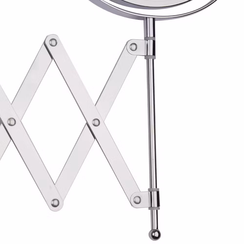 High Quality Double Sides Round Metal Bathroom Shaving Magnifying Makeup Extendable Mirror