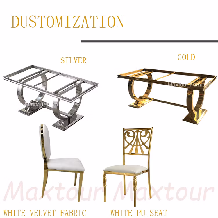 Dining Room Sets Stainless Steel Table and Chairs for Dining Room