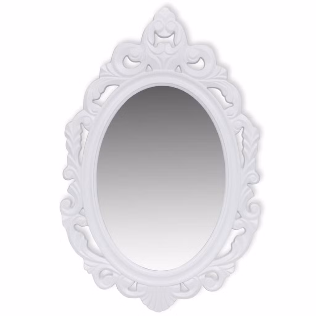 Bedroom White Wall Makeup Mirror Dressing Table Mirror Set with Great Painting