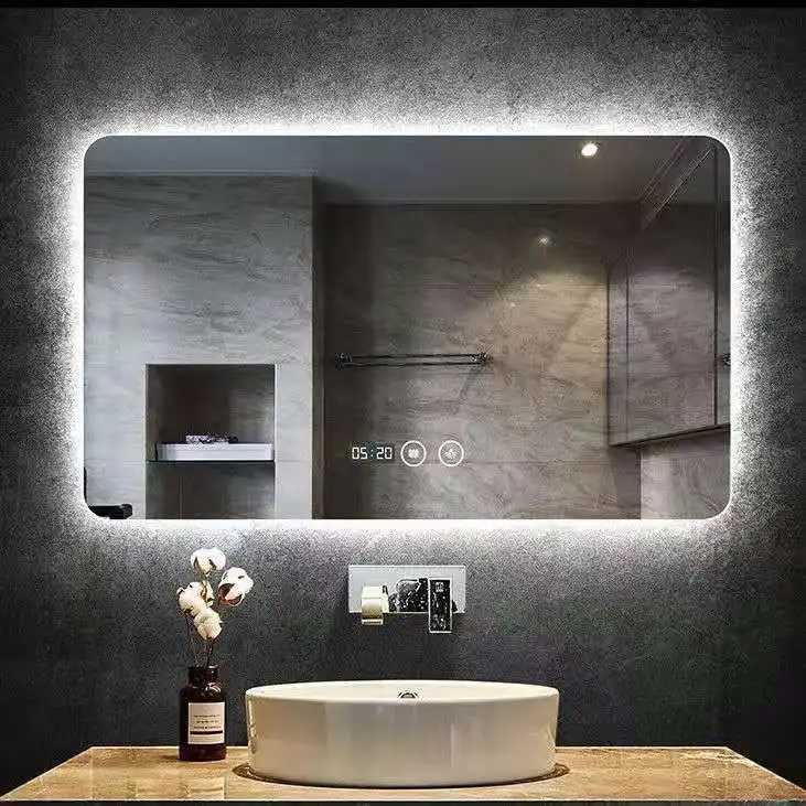 Silver Cooperfree Wall Makeup LED Espejos Styling Smart Hotel Bathroom Mirror