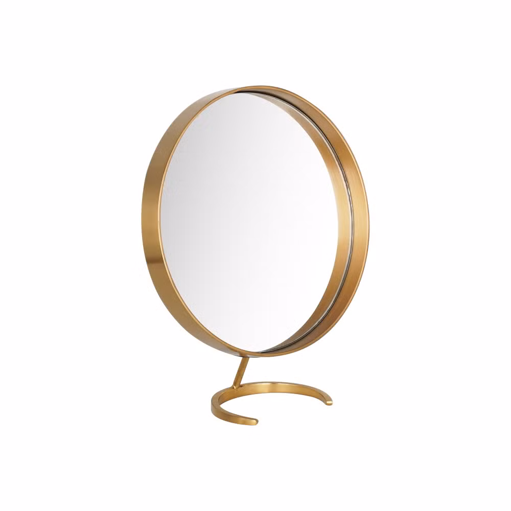 Luxury Modern Metal Round Table Dressing Room Small Cloakroom Mirror Makeup Mirror