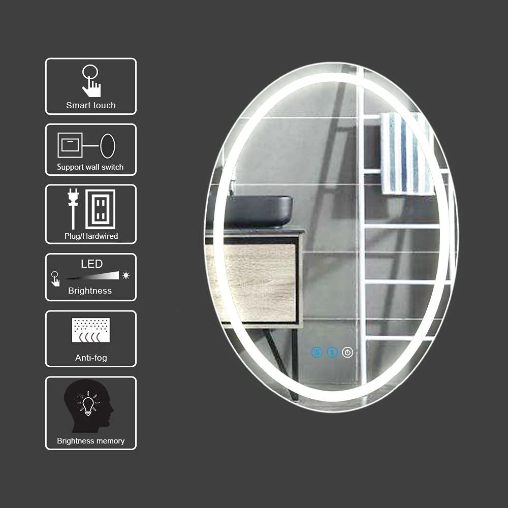 Modern Frameless Lighted Home Decor Wall LED Bathroom Mirror with Cheap Price