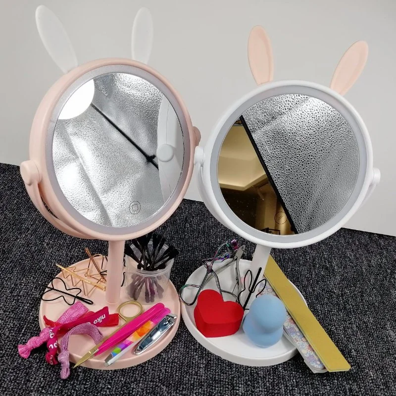 Rabbit Desktop Makeup Mirror Custom LED Cosmetics Smart Touch Mirror