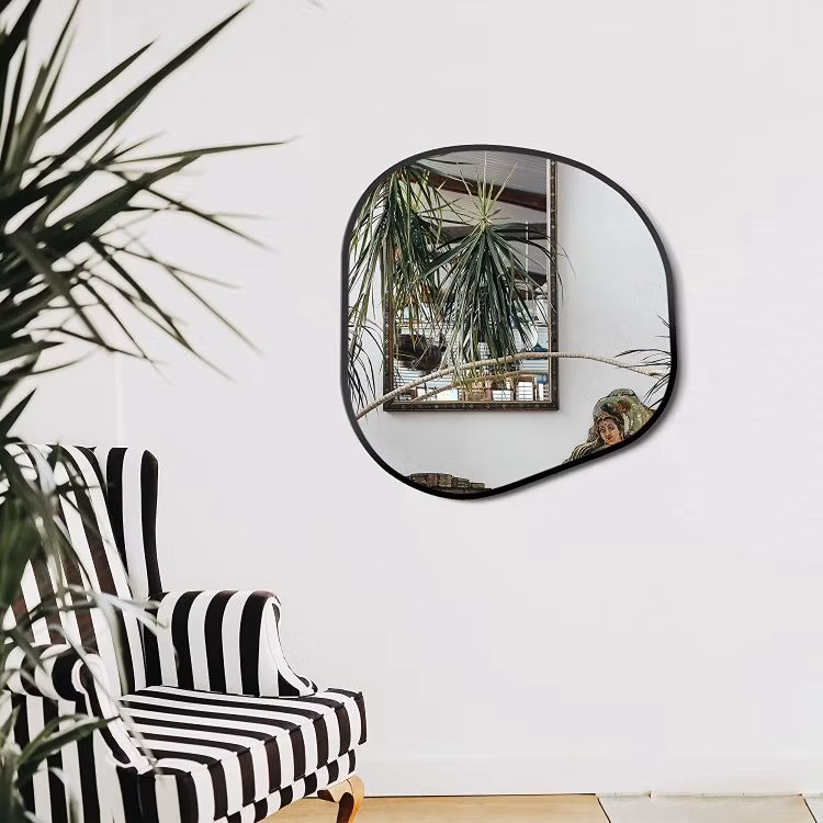 Factory Wholesale Custom Round Arch Oval Track Rectangle Decoration Metal Framed Mirror