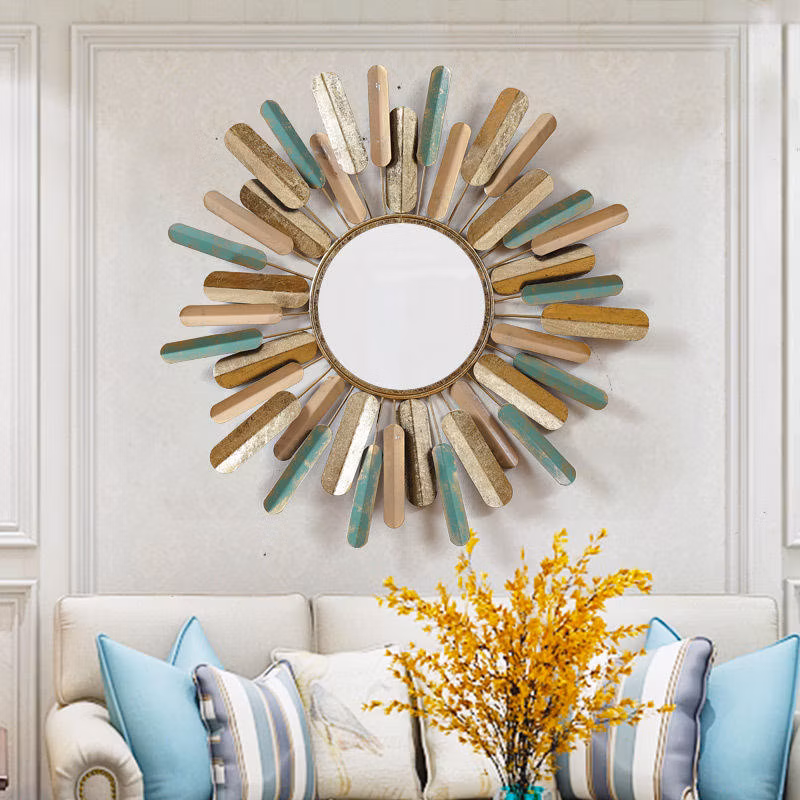 European Creative Sunflower Wall Decoration Mirror Metope Sitting Room Home Wall Decoration