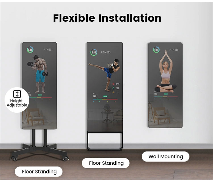 Advertising LCD Smart Touch Digital Signage Gym Home Intelligent Body Motion Senor Magic Fitness Mirror