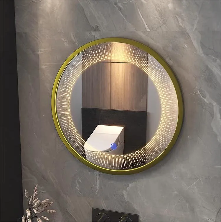 Hot Sale Wall Hung LED Mirror with Metal Frames for Bathroom Hotel Salon