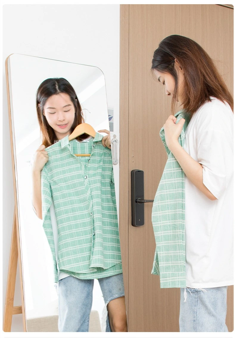 Foldable Shrink Fitting Wood Mirror Clothing Store Floor Mirror Full Body Mirror