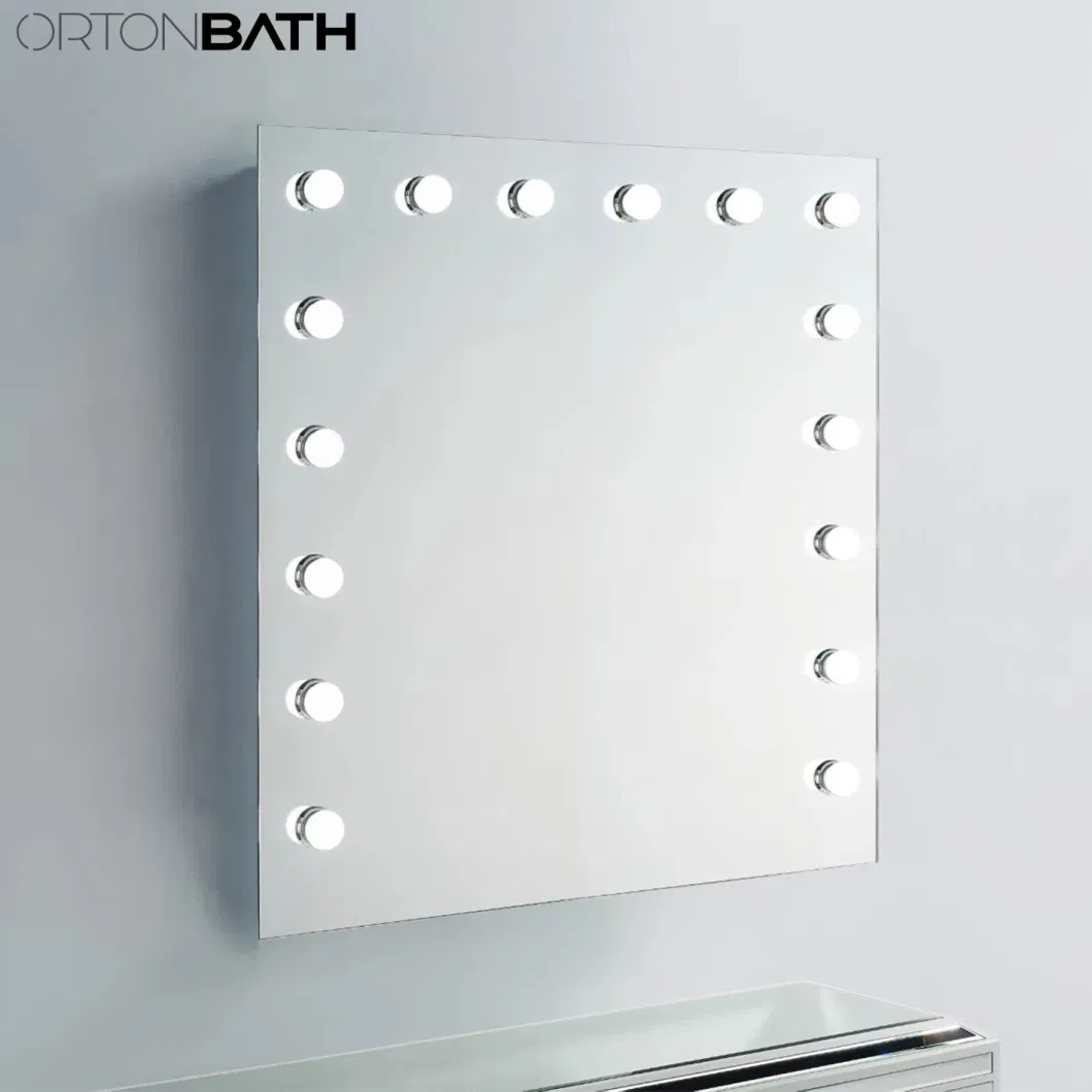 Ortonbath Vanity Mirror, Extra Large Hollywood Lighted Mirror with 18 Dimming LED Bulbs Smart, Tabletop/Hanging Cosmetic Mirror with Touch Screen