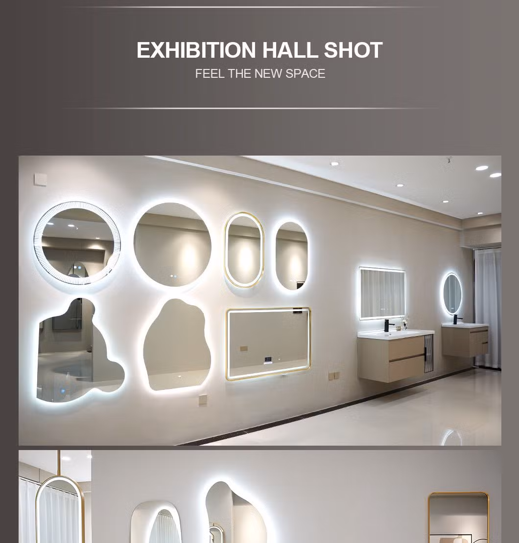 Modern Luxury Large Round Aluminum Alloy Frame Decorative Bathroom Wall Copper-Free Silver Mirror Makeup Furniture